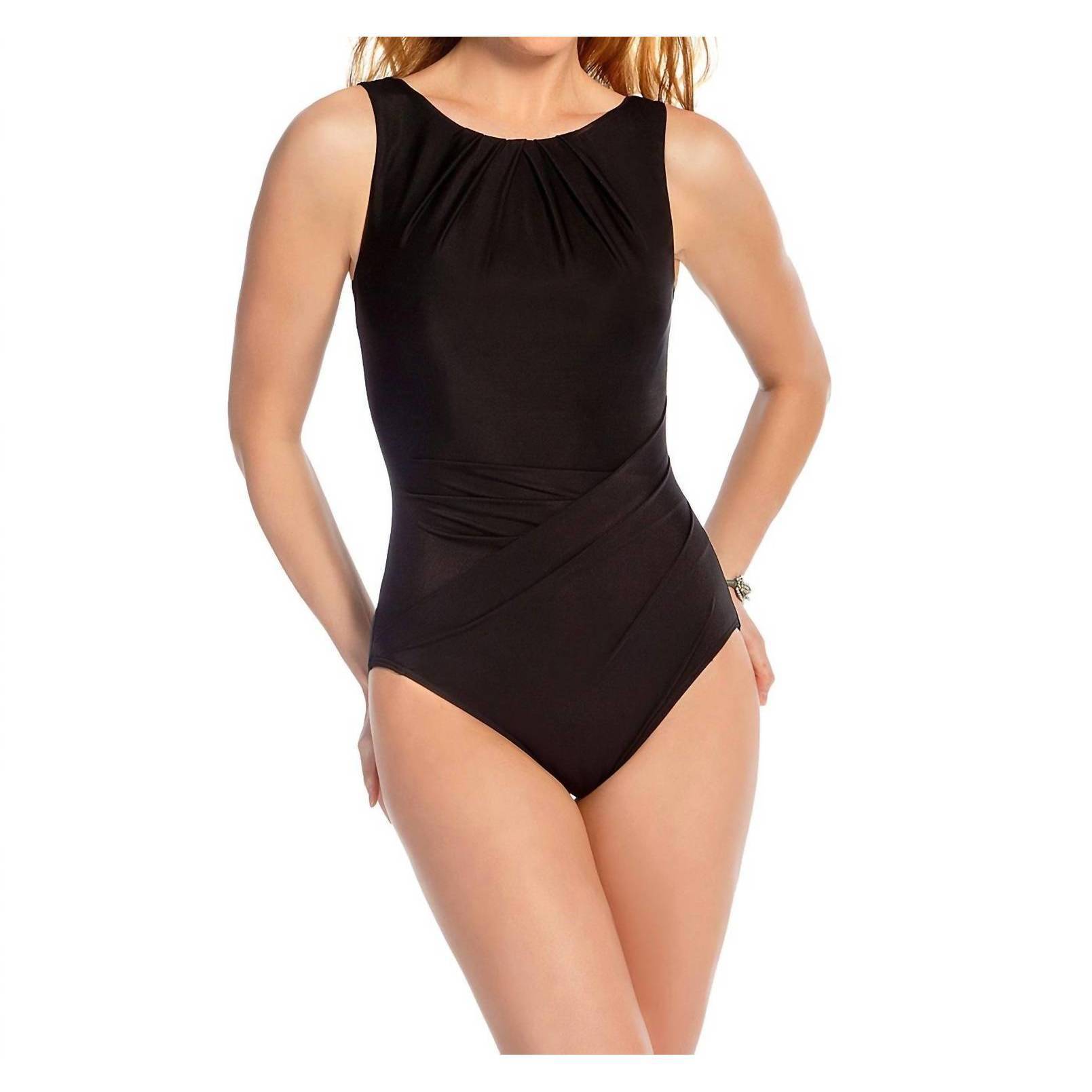 New Miraclesuit Asbury High Neck Underwire One Piece Swimsuit In Black